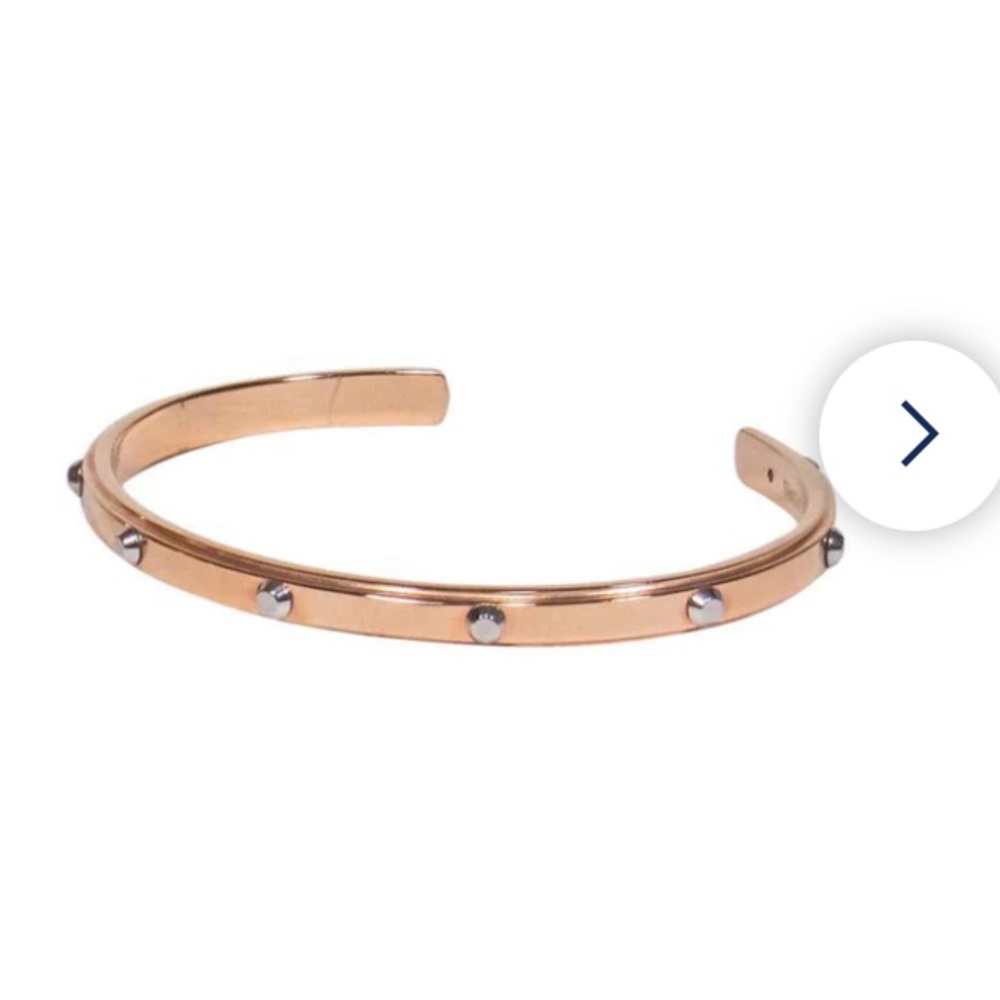 Used Michael Kors Rose Gold Open Bangle with Silver Studs